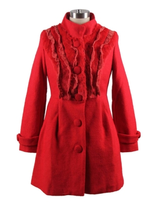 Fashion women woolen winter coat ladies long coat